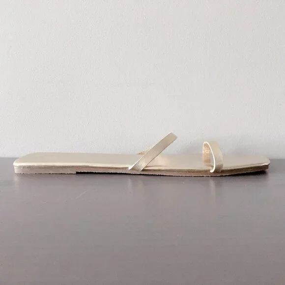 Gap Square Toe Sandals Gold Size 10 women’s shoes slides - Picture 4 of 14